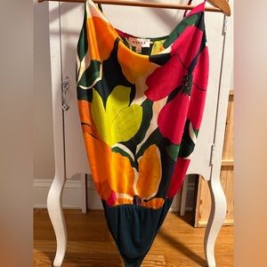 Gilli Colorful Floral Dress with Orange and Green